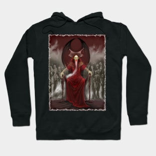 Blood Reign (wh border) hoodie (back design) by Justyna Koziczak Hoodie